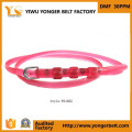 New Women′s Plain Smooth Silicone Rubber Belt with Alloy Buckle